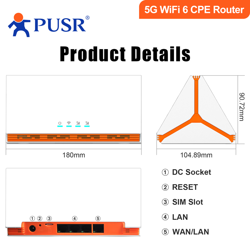 PUSR Global 4G/5G Dual Band Wi - đánh giá và giá 4G Router Sim Card Slot Gigabit
