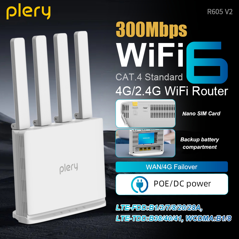Plery R605 V2 4G LTE CAT4 WiFi - đánh giá và giá 4G Router With Poe Wan