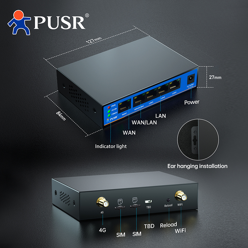 PUSR 4G LTE Industrial Router  - đánh giá và giá 4G Router Dual Sim Failover