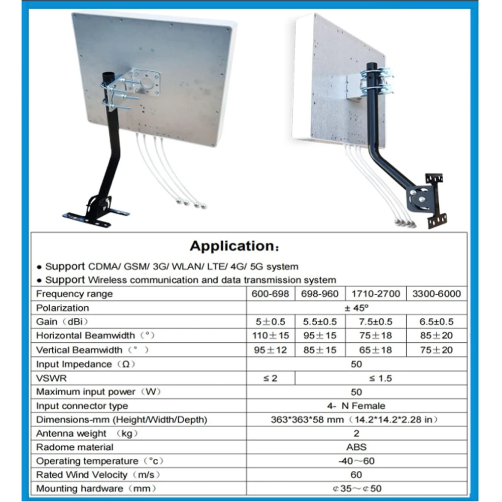 Outdoor Directional MIMO 4x4 P - đánh giá và giá Lte Antenna Mimo 4X4 Outdoor
